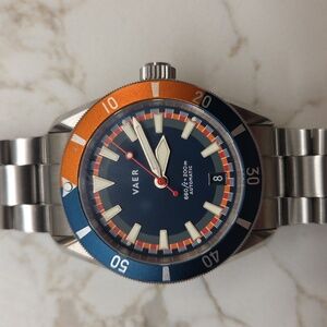 Vaer Men's Automatic Watch - Blue and Orange Dial